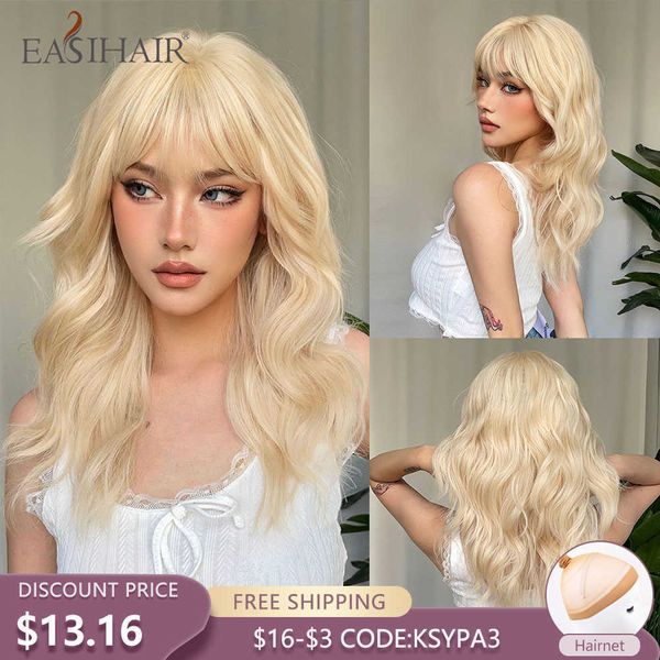 synthetic wigs easihair long wavy blonde synthetic wigs with bangs for women platinum daily natural hair heat resistant cosplay 230227, Black
synthetic wigs easihair long wavy blonde synthetic wigs with bangs for women platinum daily natural hair heat resistant cosplay 230227, Black