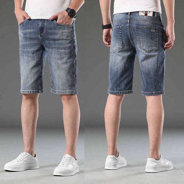 quarter jeans european men's straight fit cotton bomb shorts fashion brand medium pants horse thin, Blue
quarter jeans european men's straight fit cotton bomb shorts fashion brand medium pants horse thin, Blue