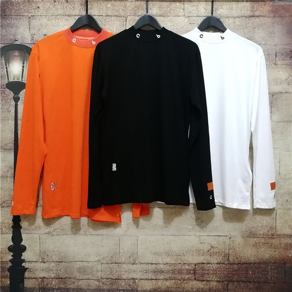 men's t-shirts spring and autumn street fashion middle high neck letter embroidery men and women's casual loose long sleeve t-shir, White;black
men's t-shirts spring and autumn street fashion middle high neck letter embroidery men and women's casual loose long sleeve t-shir, White;black