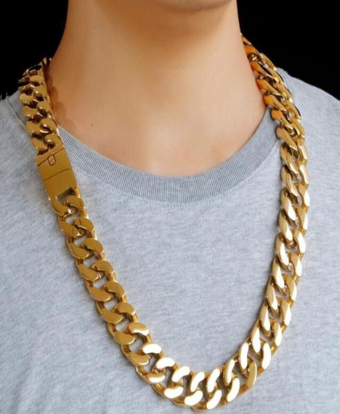 2020 new mens gifts large strong gold plated 316l stainless steel shiny huge cuban chain necklace 20mm 280390392995101, Silver
2020 new mens gifts large strong gold plated 316l stainless steel shiny huge cuban chain necklace 20mm 280390392995101, Silver