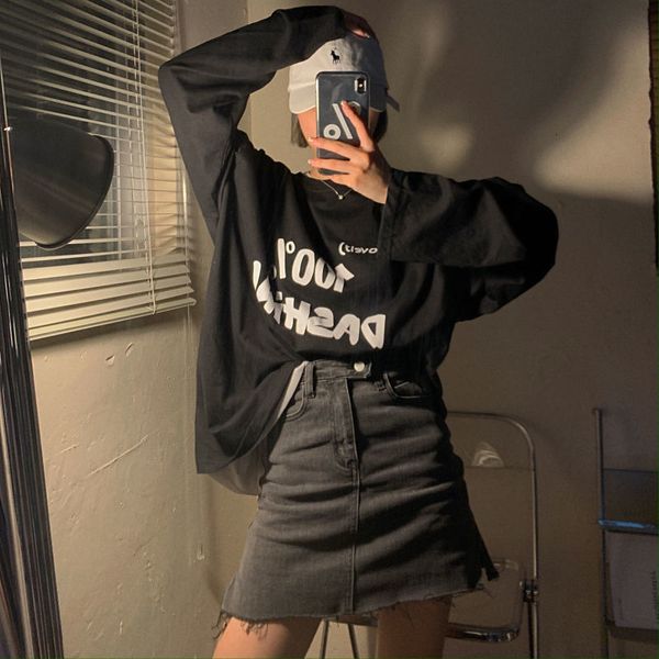 women's tshirt houzhou harajuku tshirt korean fashion y2k aesthetic long sleeve oversized t shirt streetwear basic black green kpop 233, White
women's tshirt houzhou harajuku tshirt korean fashion y2k aesthetic long sleeve oversized t shirt streetwear basic black green kpop 233, White