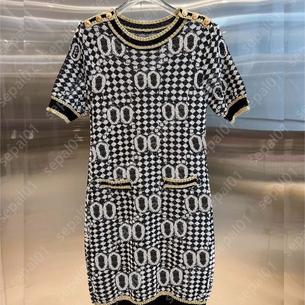 women dresses designer knitted skirts fahion letter print dress summer lady crew neck vintage skirt, Black;gray
women dresses designer knitted skirts fahion letter print dress summer lady crew neck vintage skirt, Black;gray