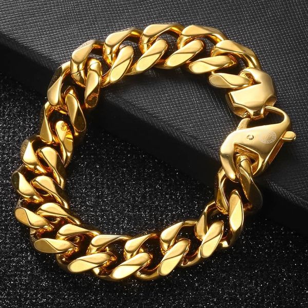 charm bracelets 316l stainless steel cuban curb bracelet for men boy 15mm heavy chain link bracelet gold color drop jewelry 79 hb506 230325, Golden;silver
charm bracelets 316l stainless steel cuban curb bracelet for men boy 15mm heavy chain link bracelet gold color drop jewelry 79 hb506 230325, Golden;silver