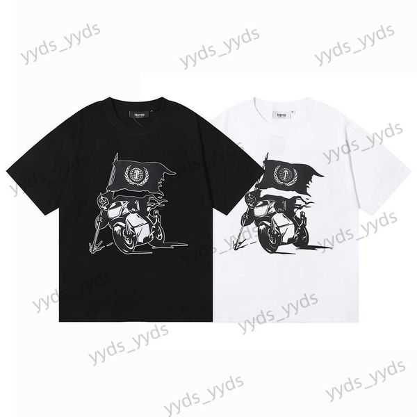 men's t-shirts new trapstar london outlaw tee ghost knight print casual men and women t230327, White;black