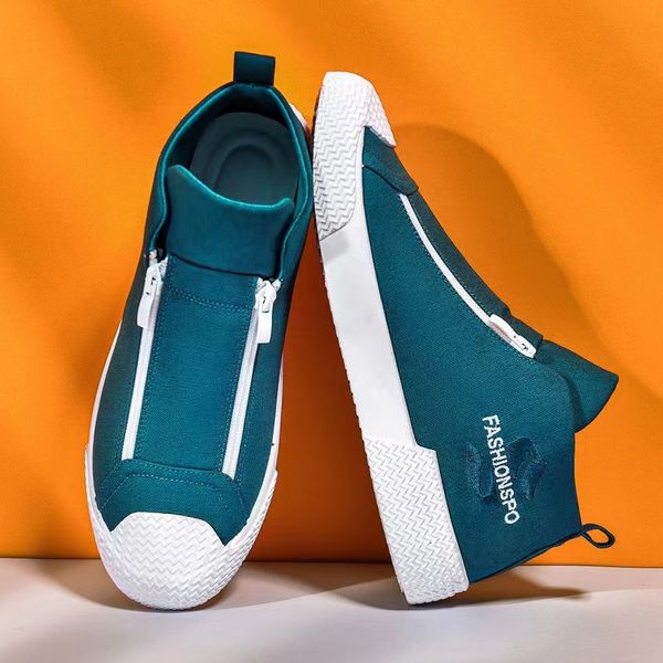 high shoes men's stitching double security celebrity casual shoes fashion men's blue canvas side zipper board shoes, Black
high shoes men's stitching double security celebrity casual shoes fashion men's blue canvas side zipper board shoes, Black