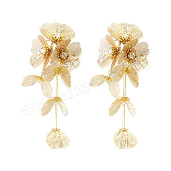 luxury long metal flower tassel dangle earrings personality temperament golden earrings for women party jewelry, Silver
luxury long metal flower tassel dangle earrings personality temperament golden earrings for women party jewelry, Silver