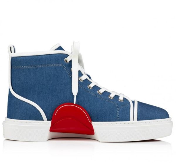 luxury design men casual shoes reds sole adolon high-sneaker blue denim and nappa leather platform thicker and wide sole shoes summer traine, Black
luxury design men casual shoes reds sole adolon high-sneaker blue denim and nappa leather platform thicker and wide sole shoes summer traine, Black