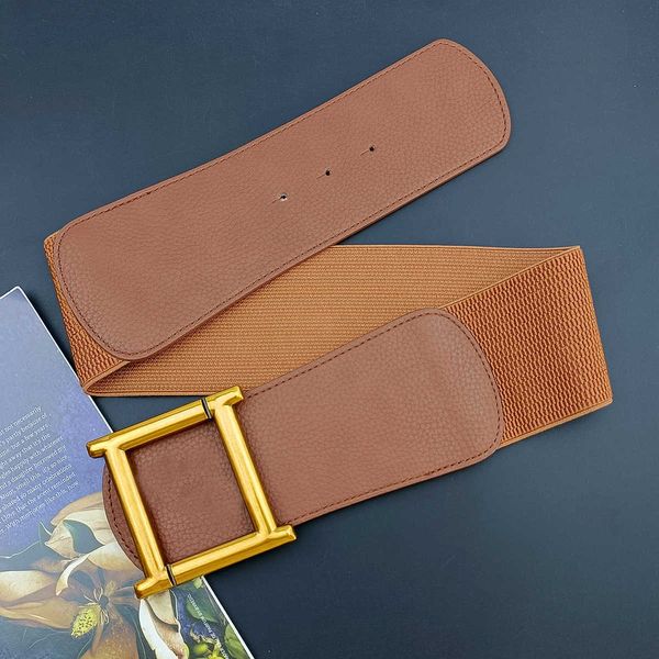women elastic belt classic vintage extra wide clothing accessory dress waist cover luxury designer letter buckle casual belts width 7cm high, Black;brown
women elastic belt classic vintage extra wide clothing accessory dress waist cover luxury designer letter buckle casual belts width 7cm high, Black;brown
