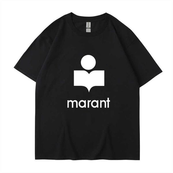 2022 summer new men's and women's marant letter brushed print round neck personalized casual short sleeve t-shirt, White;black
2022 summer new men's and women's marant letter brushed print round neck personalized casual short sleeve t-shirt, White;black