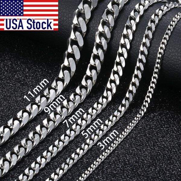 strands strings 357911mm men's silver color necklace stainless steel cuban link chain for mens womens basic black gold tone chokers knm
strands strings 357911mm men's silver color necklace stainless steel cuban link chain for mens womens basic black gold tone chokers knm