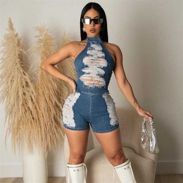 2023 summer bodysuits new women jumpsuits slim fit broken hole open back wash denim elastic rompers, Black;white
2023 summer bodysuits new women jumpsuits slim fit broken hole open back wash denim elastic rompers, Black;white