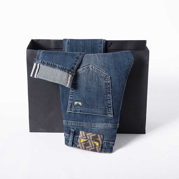 autumn high end and winter thick jeans men's european fashion brand small embroidery dark blue leggings elastic pencil pants
autumn high end and winter thick jeans men's european fashion brand small embroidery dark blue leggings elastic pencil pants