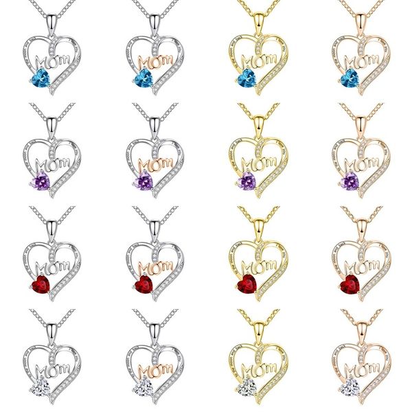 fashion mom heart-shaped engraved diamond-encrusted necklace pendant exquisite luxury design mother's day jewelry gift, Silver
fashion mom heart-shaped engraved diamond-encrusted necklace pendant exquisite luxury design mother's day jewelry gift, Silver