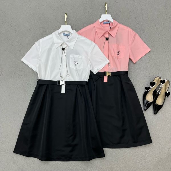 women shirt dresses triangle chain tie dress college sisters clothes adjustable waistband embroidered letter formal short skirts sml, Black;gray
women shirt dresses triangle chain tie dress college sisters clothes adjustable waistband embroidered letter formal short skirts sml, Black;gray
