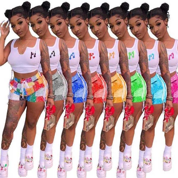 summer short women tracksuits designer 2023 new two piece set with double cross printed slim fit sports tank casual outfits, Gray
summer short women tracksuits designer 2023 new two piece set with double cross printed slim fit sports tank casual outfits, Gray