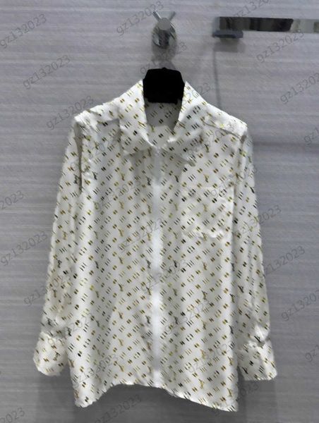 women blouses luxury brand logo jacquard front pocket lapel shirts twill silk fabric zipper open long sleeves blouses blouses designer for w, White
women blouses luxury brand logo jacquard front pocket lapel shirts twill silk fabric zipper open long sleeves blouses blouses designer for w, White