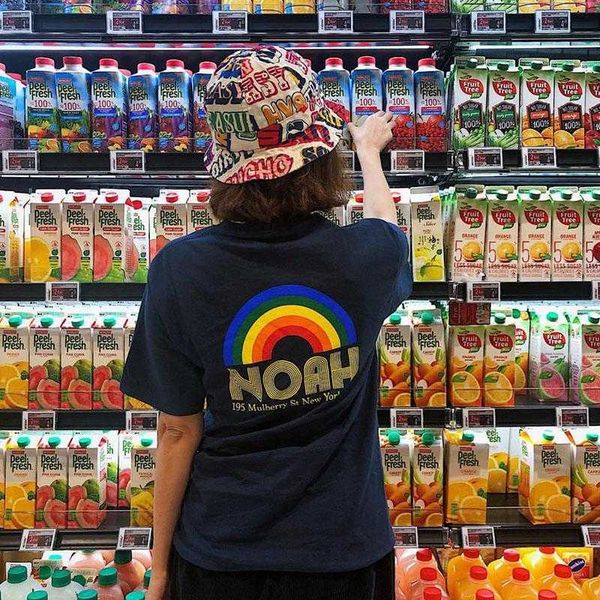 noah rainbow short sleeve t-shirts 100% cotton casual men women lovers summer tees club cool skateboard tee, White;black
noah rainbow short sleeve t-shirts 100% cotton casual men women lovers summer tees club cool skateboard tee, White;black