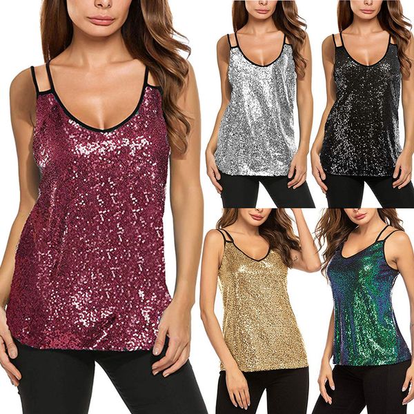 camisoles tanks sequin vest women v neck sleeveless solid spaghetti straps tank shiny clubwear girls tshirts summer vest female 230327, Black;white
camisoles tanks sequin vest women v neck sleeveless solid spaghetti straps tank shiny clubwear girls tshirts summer vest female 230327, Black;white