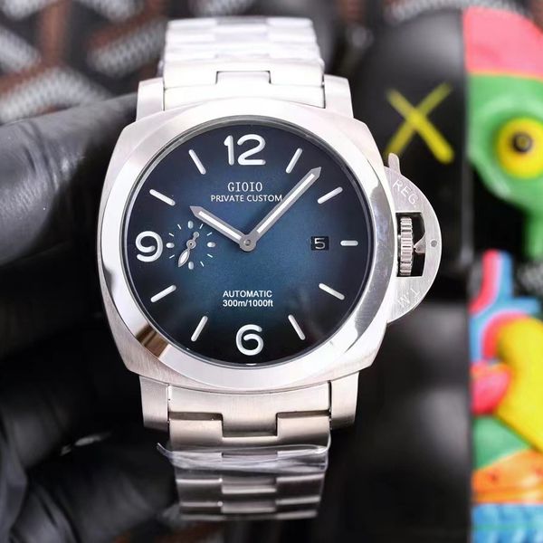 0 0 44mm mens mechanical automatic watch black blue green stainless steel bracelet advanced luminous, Slivery;brown
0 0 44mm mens mechanical automatic watch black blue green stainless steel bracelet advanced luminous, Slivery;brown