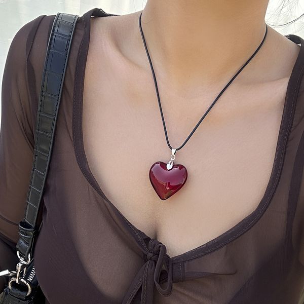 chunky puffy heart choker necklace - big heart pendant wax chain heart necklaces for women teen girls trendy jewelry accessories, Silver
chunky puffy heart choker necklace - big heart pendant wax chain heart necklaces for women teen girls trendy jewelry accessories, Silver