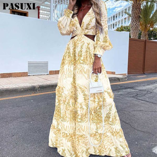 women beach pasuxi cover up 2023 summer v-neck backless hollow out lantern sleeve maxi dress female club party long dresses, Black;gray
women beach pasuxi cover up 2023 summer v-neck backless hollow out lantern sleeve maxi dress female club party long dresses, Black;gray