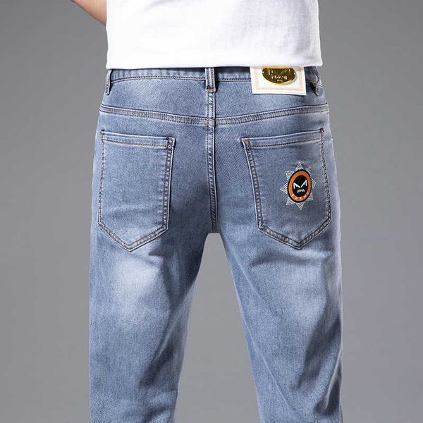 men's fdrhi jeans casual printing european fashion brand pants summer thin fit elastic, Blue
men's fdrhi jeans casual printing european fashion brand pants summer thin fit elastic, Blue
