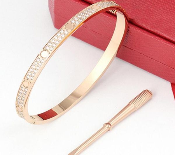 luxury brand 18k gold bangle love bracelets stainless steel double row diamond screw nail bracelets wedding engagement jewelry a7943667, Black
luxury brand 18k gold bangle love bracelets stainless steel double row diamond screw nail bracelets wedding engagement jewelry a7943667, Black