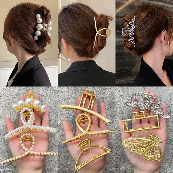 hair clips barrettes pearl hair claw set clip for women gold color hairpins metal hair accessories geometric hollow pincer barrette crystal, Golden;silver
hair clips barrettes pearl hair claw set clip for women gold color hairpins metal hair accessories geometric hollow pincer barrette crystal, Golden;silver