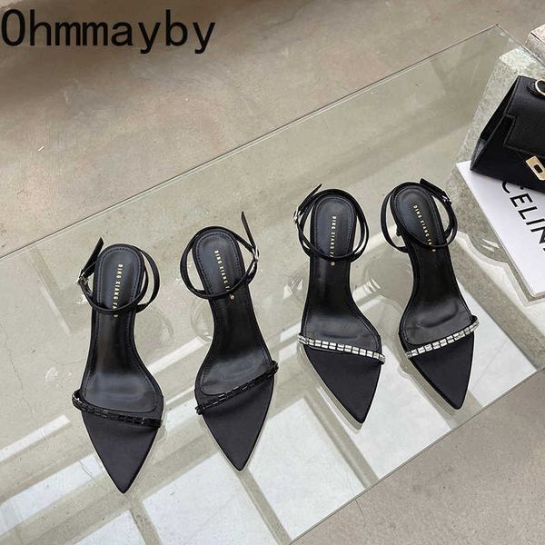 design crystal pointed toe women sandals high heel ankle strap wedding ladies shoes zapatos de mujer 230327, Black
design crystal pointed toe women sandals high heel ankle strap wedding ladies shoes zapatos de mujer 230327, Black