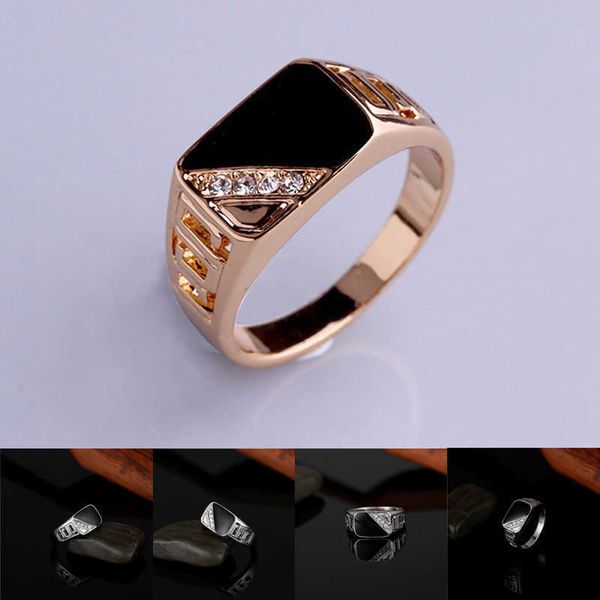 band rings fashion male jewelry classic gold color rhinestone wedding ring black enamel rings for men christmas party gift g230327, Silver
band rings fashion male jewelry classic gold color rhinestone wedding ring black enamel rings for men christmas party gift g230327, Silver