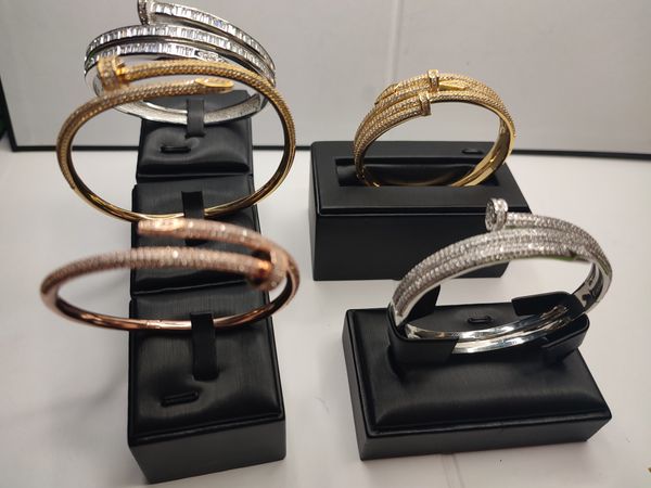 high end luxury gold silver cuff nail bangle bracelet tennis diamonds designer for women men couple fashion designer wedding party thanksgiv, Black
high end luxury gold silver cuff nail bangle bracelet tennis diamonds designer for women men couple fashion designer wedding party thanksgiv, Black