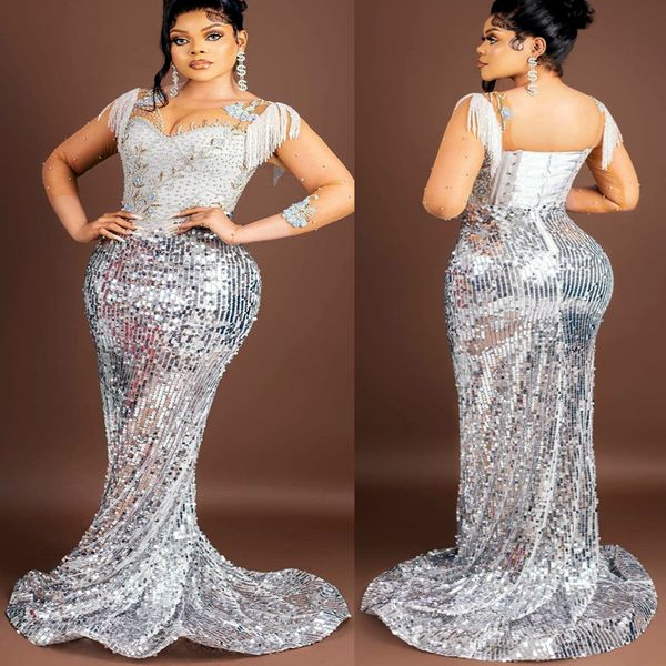 2023 arabic aso ebi silver mermaid prom dresses lace beaded crystals evening formal party second reception birthday engagement bridesmaid go, Black
2023 arabic aso ebi silver mermaid prom dresses lace beaded crystals evening formal party second reception birthday engagement bridesmaid go, Black
