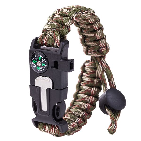 multi-functional outdoor survival bracelet braided umbrella rope whistle compass women men wrist strap camping, Golden;silver
multi-functional outdoor survival bracelet braided umbrella rope whistle compass women men wrist strap camping, Golden;silver
