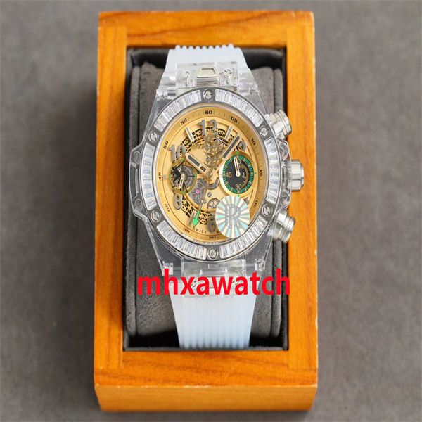 men's watch r factory produces hub1242 automatic mechanical movement sapphire mirror 45mm folding buckle natural rubber watchband, Slivery;brown
men's watch r factory produces hub1242 automatic mechanical movement sapphire mirror 45mm folding buckle natural rubber watchband, Slivery;brown