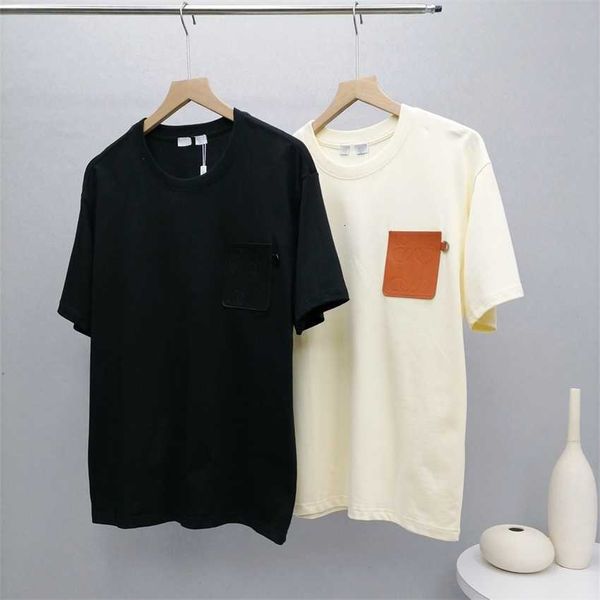 high edition 2023 summer new luxury fashion luojia classic pocket leather brand men's and women's couple short sleeve t-shirt, White;black
high edition 2023 summer new luxury fashion luojia classic pocket leather brand men's and women's couple short sleeve t-shirt, White;black
