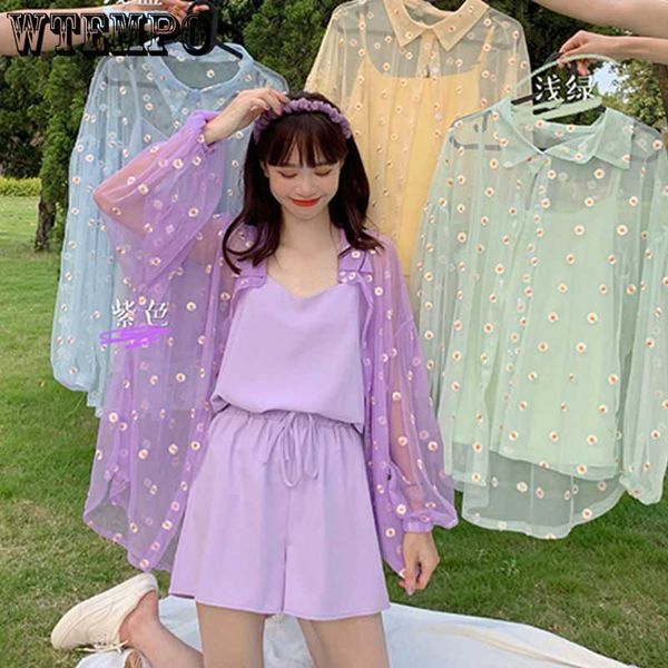 women's blouses shirts wtempo female shire students' korean versatile print daisy sunscreen long sleeve summer college style blous, White
women's blouses shirts wtempo female shire students' korean versatile print daisy sunscreen long sleeve summer college style blous, White