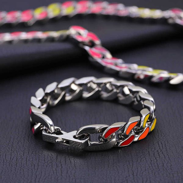 2023 designer new lvjia element 12mm sided titanium steel cuban chain men's rainbow hip hop necklace bracelet accessories, Black
2023 designer new lvjia element 12mm sided titanium steel cuban chain men's rainbow hip hop necklace bracelet accessories, Black