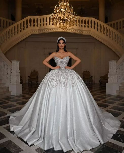 luxury ball gown wedding dresses sleeveless v neck sequins appliques ruffles strapless bridal gowns diamonds formal dress plus size custom m, White
luxury ball gown wedding dresses sleeveless v neck sequins appliques ruffles strapless bridal gowns diamonds formal dress plus size custom m, White