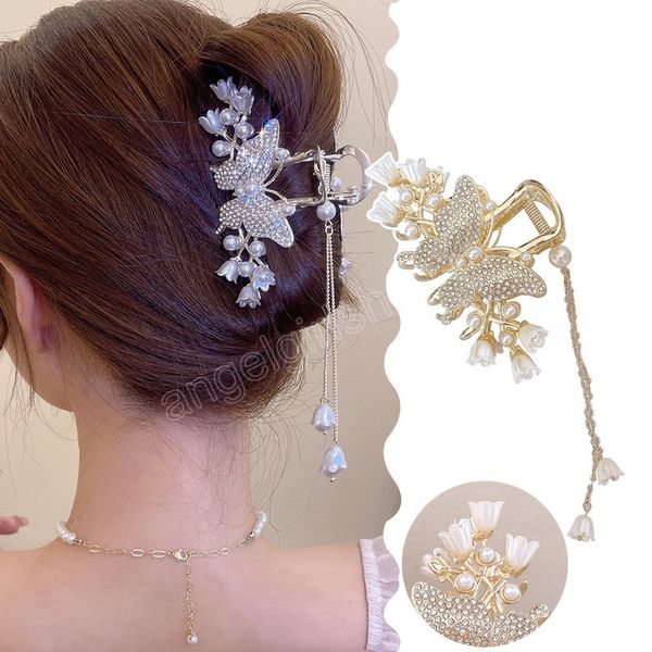 korean women hair claw hair clips fashion big flower butterfly tassel hairpin grab large clamps headdress hair accessories, Slivery;white
korean women hair claw hair clips fashion big flower butterfly tassel hairpin grab large clamps headdress hair accessories, Slivery;white