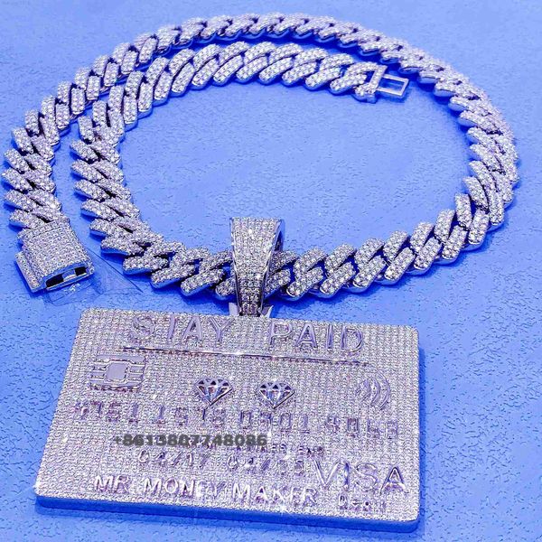 zuanfa custom hip hop jewelry bank card pendant hand workcarfted vvs moissanite diamond iced out, Silver
zuanfa custom hip hop jewelry bank card pendant hand workcarfted vvs moissanite diamond iced out, Silver