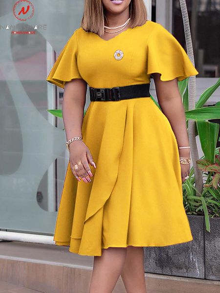 casual dresses fashion women summer solid color a-line dress irregular design belt decor o-neck flare short sleeve high waist slim dress 230, Black;gray
casual dresses fashion women summer solid color a-line dress irregular design belt decor o-neck flare short sleeve high waist slim dress 230, Black;gray