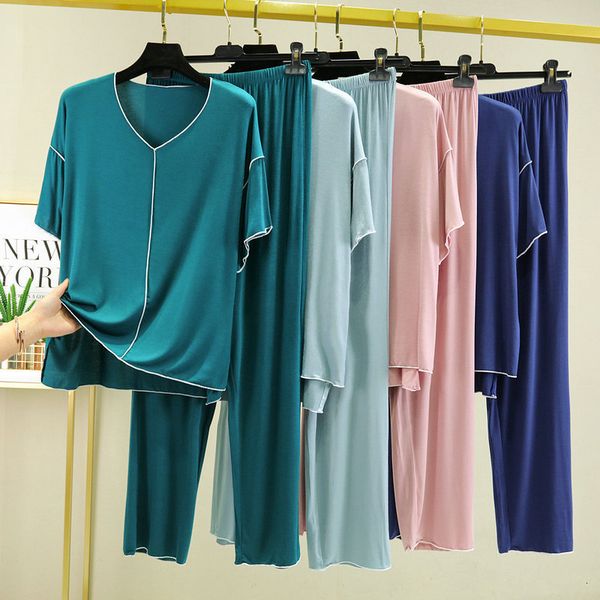 women's sleepwear fdfklak modal leisure sleepwear set solid color sale women home wear summer short sleeved nightwear l-3xl loose 23032, Black;red
women's sleepwear fdfklak modal leisure sleepwear set solid color sale women home wear summer short sleeved nightwear l-3xl loose 23032, Black;red