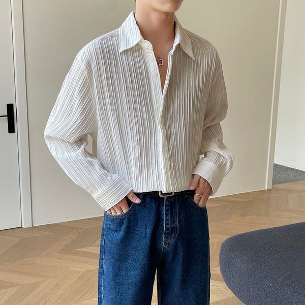 men s casual shirts autumn long sleeve men slim fashion social mens dress korean loose pleated formal 2xl 230328, White;black
men s casual shirts autumn long sleeve men slim fashion social mens dress korean loose pleated formal 2xl 230328, White;black