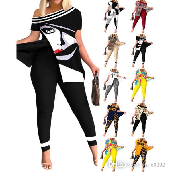 summer 3xl women two piece pants outfits irregular short sleeve one off shoulder and leggings suit matching set, White
summer 3xl women two piece pants outfits irregular short sleeve one off shoulder and leggings suit matching set, White