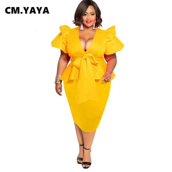 plus size dresses cm yaya women size solid short sleeve ruffles v neck sheath elastic mid calf pencil office lady fashion 230328, Black
plus size dresses cm yaya women size solid short sleeve ruffles v neck sheath elastic mid calf pencil office lady fashion 230328, Black