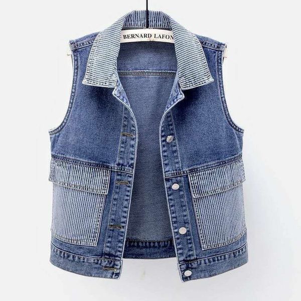 women's vests sleeveless female jacket stripe splice ladies cowboy women denim vests waistcoat striped splicing big pocket short jeans, Black;white
women's vests sleeveless female jacket stripe splice ladies cowboy women denim vests waistcoat striped splicing big pocket short jeans, Black;white