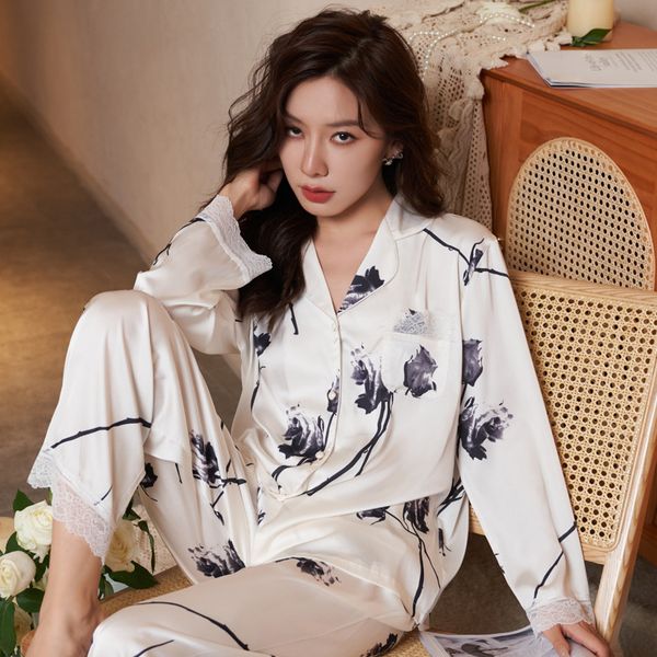 women's sleepwear pickbird in women's satin pajamas sets lace soft silky loungewear long sleeve button sleepwear floral design pjs, Black;red
women's sleepwear pickbird in women's satin pajamas sets lace soft silky loungewear long sleeve button sleepwear floral design pjs, Black;red