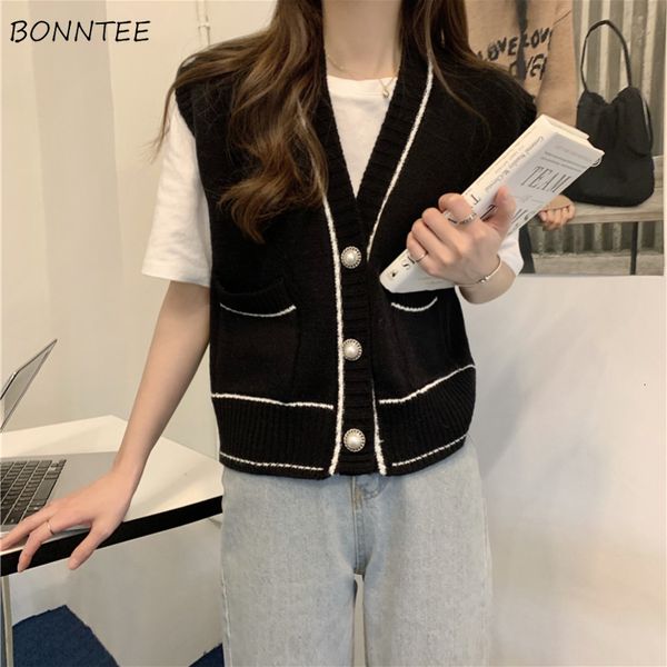 women's vests sweater vests women minimalist retro panelled temperament autumn casual v-neck all-match pockets tender fashion ulzzang, Black;white
women's vests sweater vests women minimalist retro panelled temperament autumn casual v-neck all-match pockets tender fashion ulzzang, Black;white