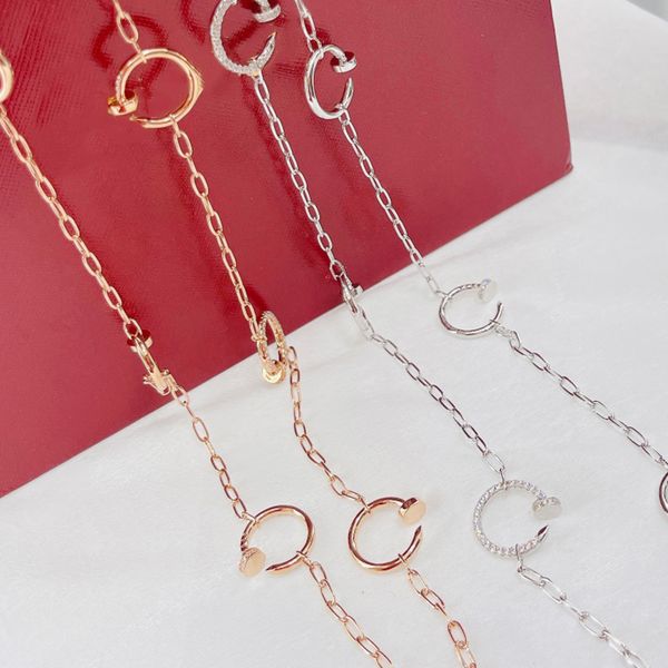 nail necklace clou for women designer long necklace diamond hollow chain gold plated 18k t0p quality highest counter quality fashion exquisi, Silver
nail necklace clou for women designer long necklace diamond hollow chain gold plated 18k t0p quality highest counter quality fashion exquisi, Silver
