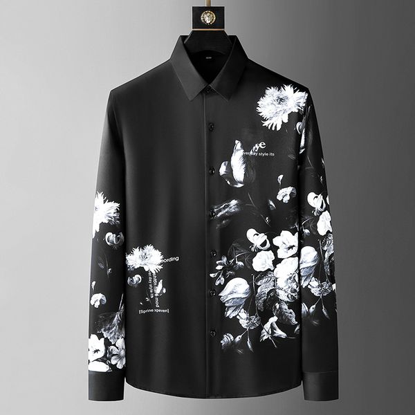 high class ink painting printed shirt men's long sleeve 2023 spring and autumn new slim personality fashionable handsome shirt, White;black
high class ink painting printed shirt men's long sleeve 2023 spring and autumn new slim personality fashionable handsome shirt, White;black